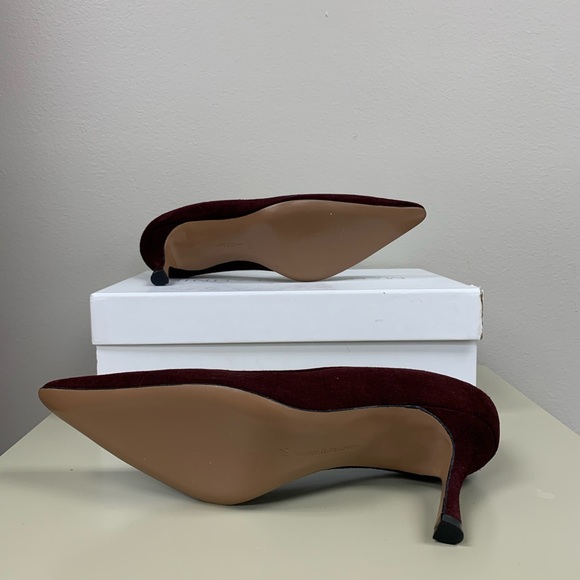 Manolo Blahnik BB Suede 70mm Pumps in Wine - Picture 6 of 8